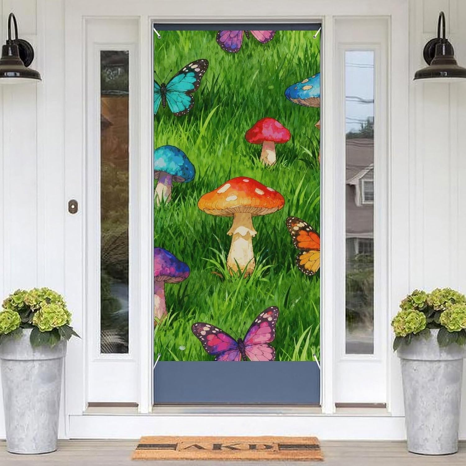 Mushroom Forest Green Decoration Door Banner Welcome Door Cover image 3