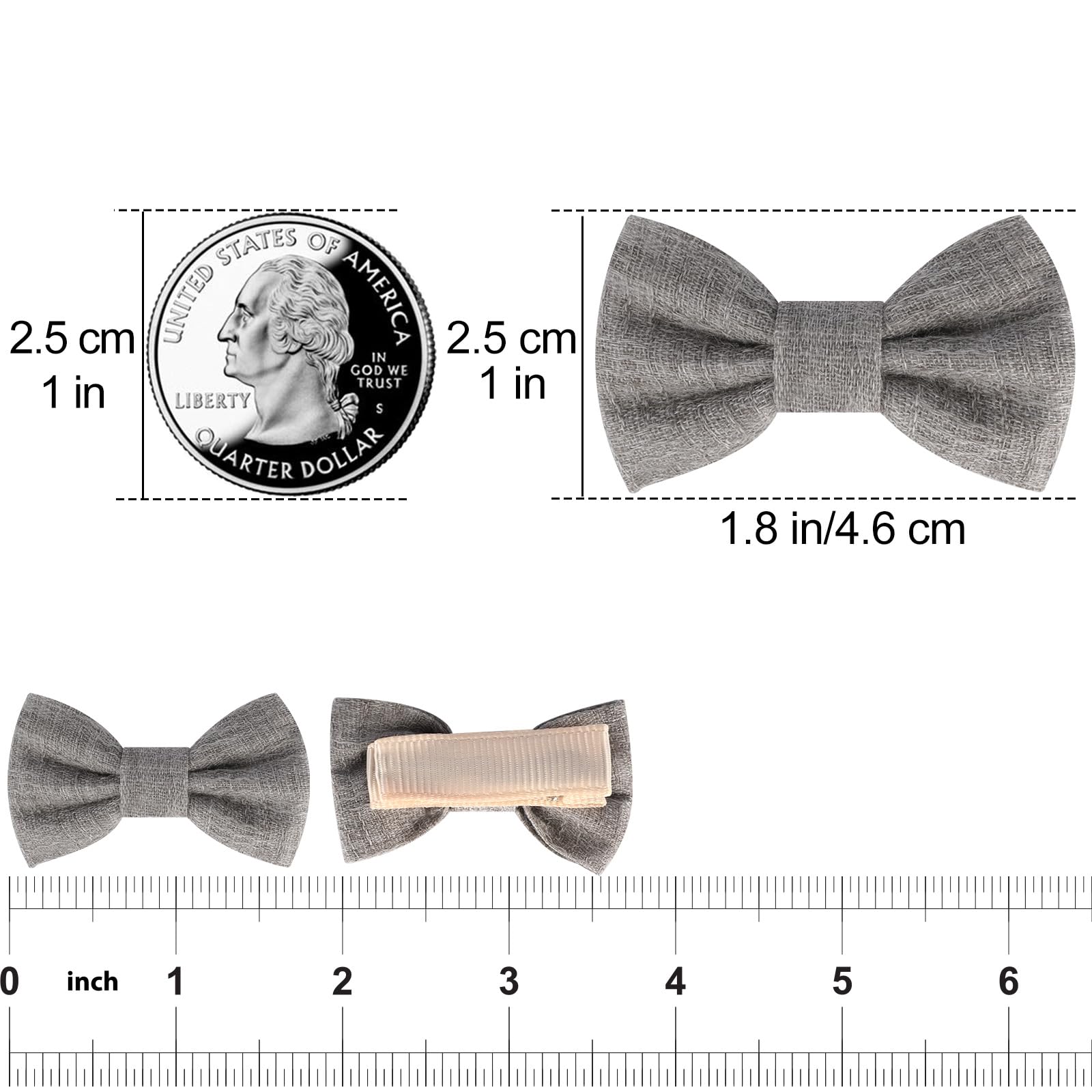 JESSCAT Confezione da 22 fermagli per capelli per bambine, con fiocchi fatti a mano, completamente foderati, antiscivolo, in cotone e lino, accessori per capelli fini, ideali per neonati, neonati e