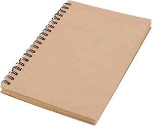 Kraft Paper Unlined Notebooks, 100Pages/50Sheets 6.89x4.92Inch Brown Cover Sketchbook Memo Diary Subject Journal Planner for Travelers Students Office Supplies