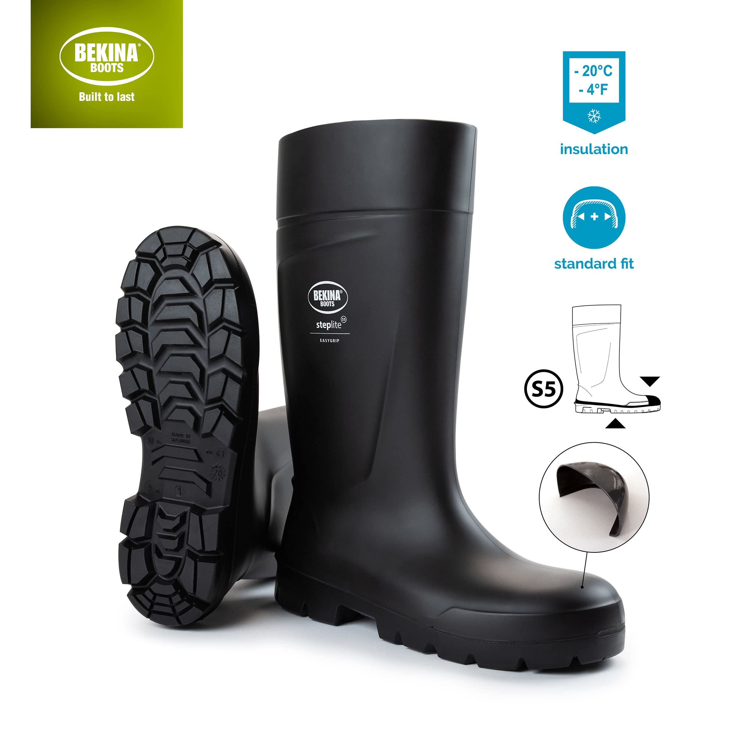 Bottes de sécurité de Haute qualité, Hommes, Embout en Acier et Semelle en Acier pour Plus de sécurité, matériau Souple et léger, adhérence optimale, Pieds Chauds et secs, Industrie, Noir, EU 43