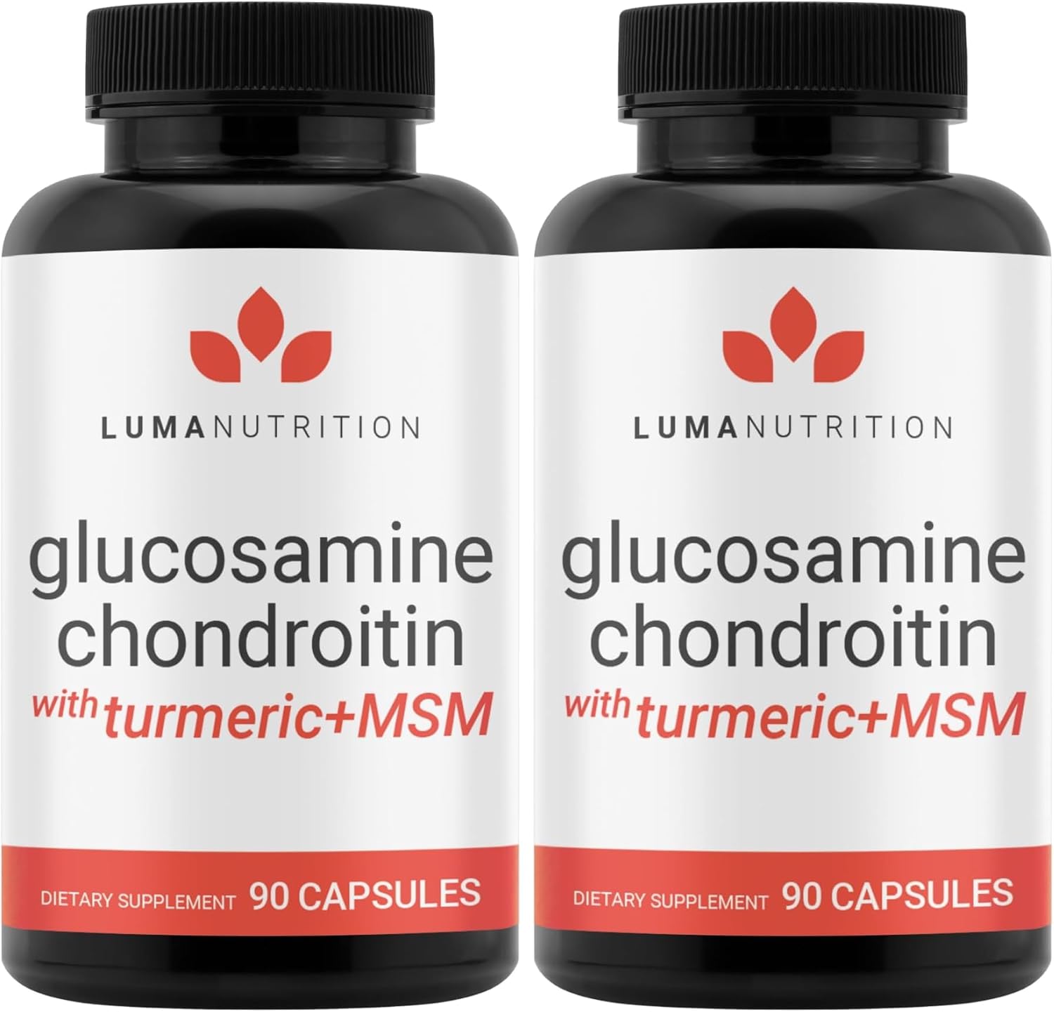 Luma Nutrition Glucosamine Chondroitin MSM - Turmeric, Boswellia - Premium Supplement - for Men and Women - Joint Supplement - 90 Capsules (Pack of 2)