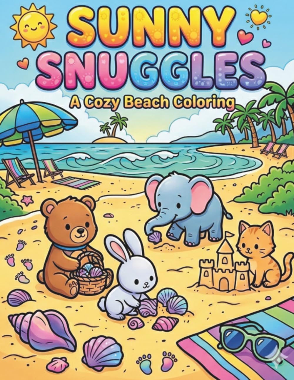 Sunny Snuggles: A Relaxing Beach Day Coloring Book