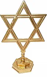 Candelabro Menora Estrela De Davi Dourado GRANDE