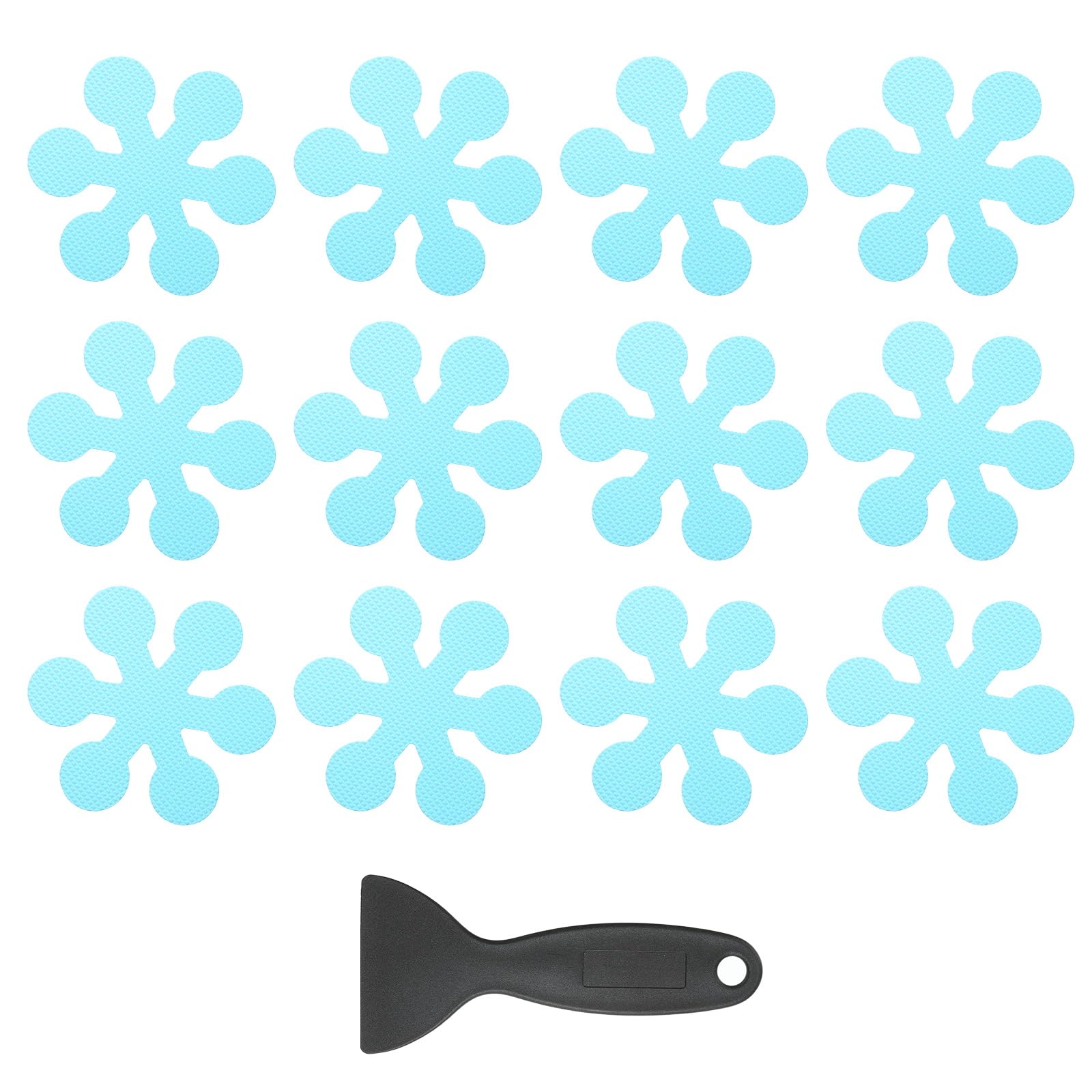 PATIKIL 12 Autocollants Antidérapants Baignoire Flocons De Neige Blancs Avec Grattoir - Sécurité Et Décoration