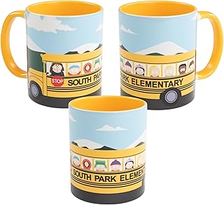 South Park - Taza de café (cerámica, 320 ml), diseño de autobús escolar, color amarillo