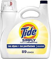 Tide Simply Free & Sensitive Liquid Laundry Detergent, 89 Loads, 117 fl oz - Dye-Free, Skin-Gentle, Cold Water Clean