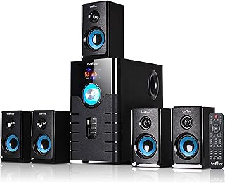 beFree Sound 5.1 Channel Bluetooth Surround Sound Speaker System in Blue  - Compare price