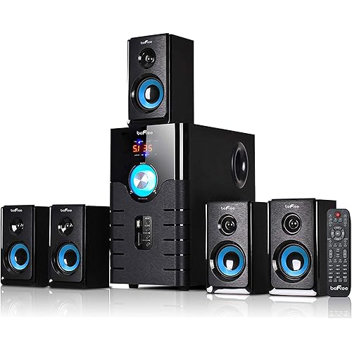 beFree Sound 5.1 Channel Bluetooth Surround Sound Speaker System in Blue