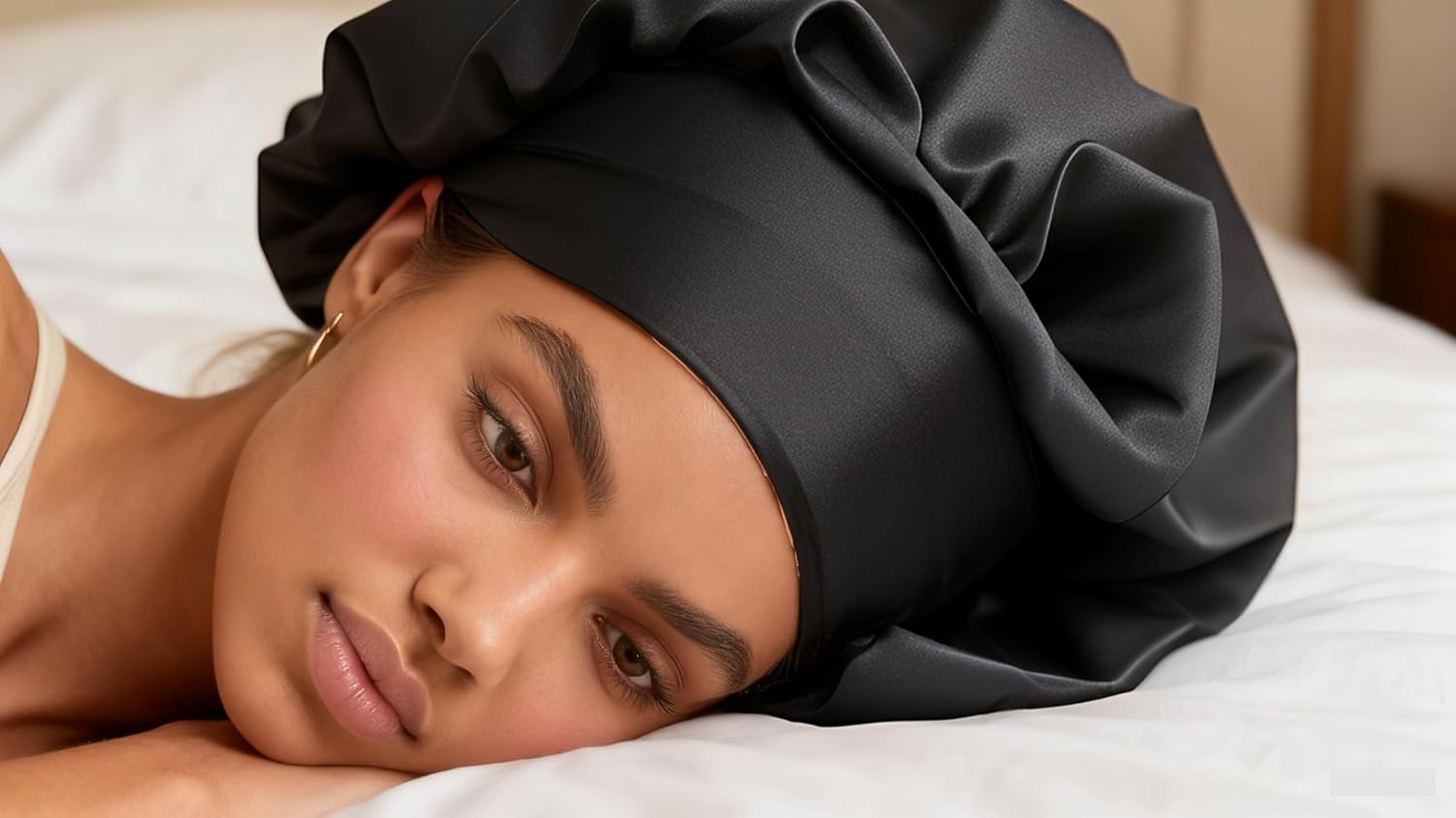 Silk Bonnet for Men Women Hair Bonnet for Sleeping,High Elasticity Wide Soft Band Sleep Cap for Curly Hair Braids