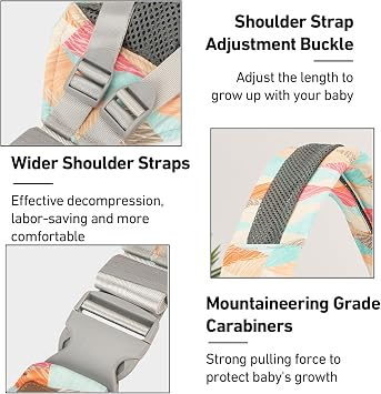 Baby Wrap Carrier Portable Breathable Baby Carriers from Newborn Mesh Fabric Toddler Sling Adjustable Sling Toddler Carrier Wrap for Newborn Up to 0-36 Months Baby Sling Carrier