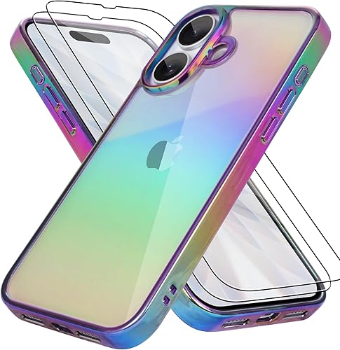 Miniatura 7 de Bonoma Funda magnética para iPhone 13 Pro Max Soporte para MagsafeProtector de cámara de lujo de cristal fluorescente iridiscente con láser