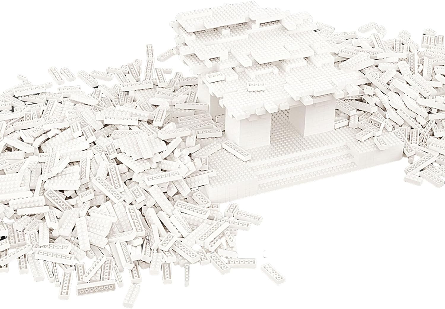 Lekebaby Classic 1500 Pieces Building Bricks Kit Basic Brick Set Classic Colors for Kids Creative Play, Compatible with All Major Brands, Gifts Educational Toy for Boys Girls 6 Years Old and Up(White)