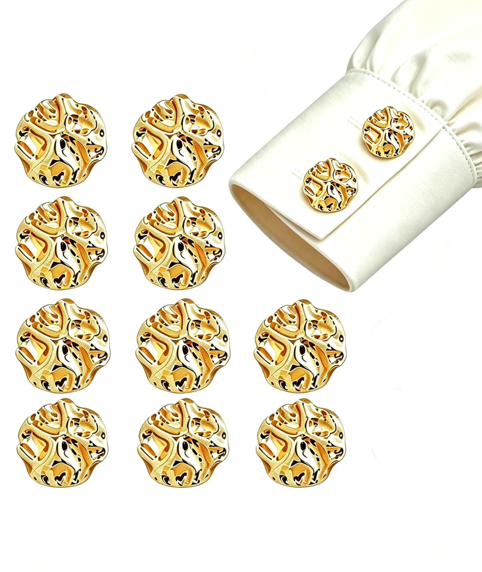 10 Pcs Golden Buttons, Blazer Button for Men, Coat for Men Blazer, Replace Missing on Cardigans, Buttons for Shirts, Jeans-picture-22