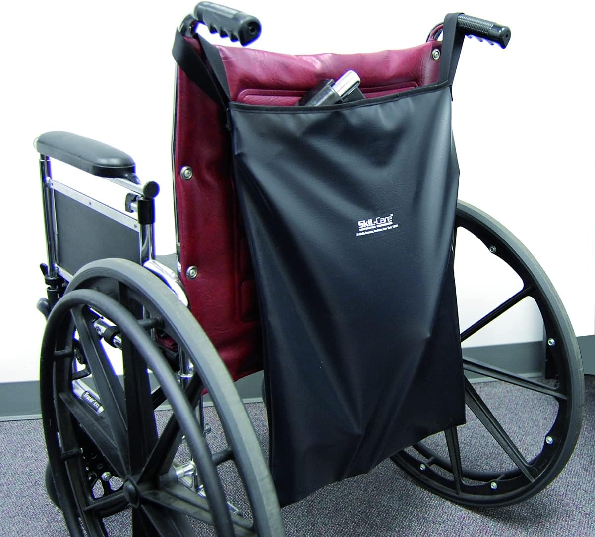 Skil-Care Oxygen Cylinder Holder Wheelchair Bag, Fits 16 in to 24 in Chairs, Double Tank Storage Organizer with Adjustable Straps, Durable Nylon for Wheelchair Accessories, 707028