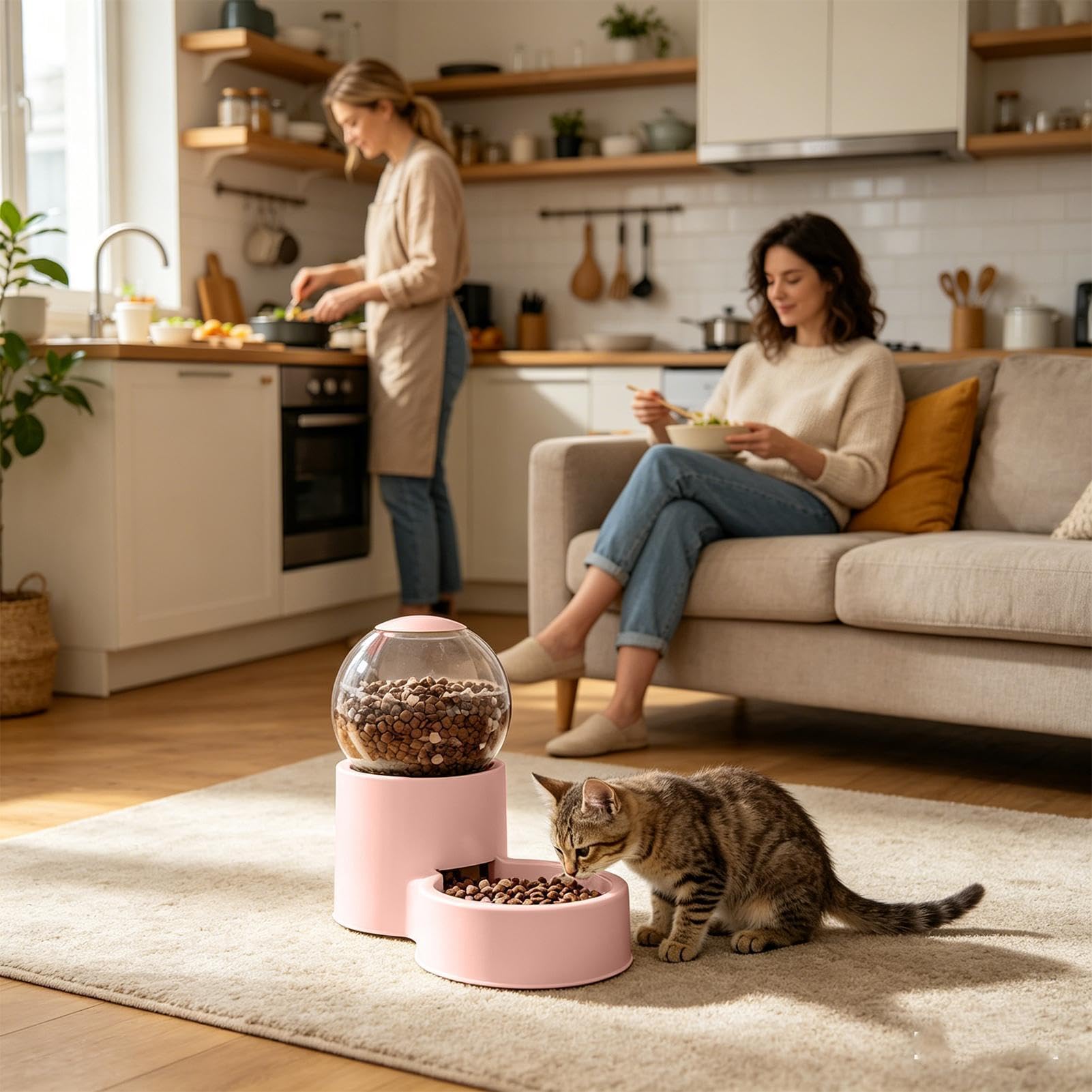 Mangiatoia automatica per gatti, automatica per gatti, dispenser di cibo e acqua per gattini, per gite del fine settimana, terrazza, soggiorno, casa, viaggi