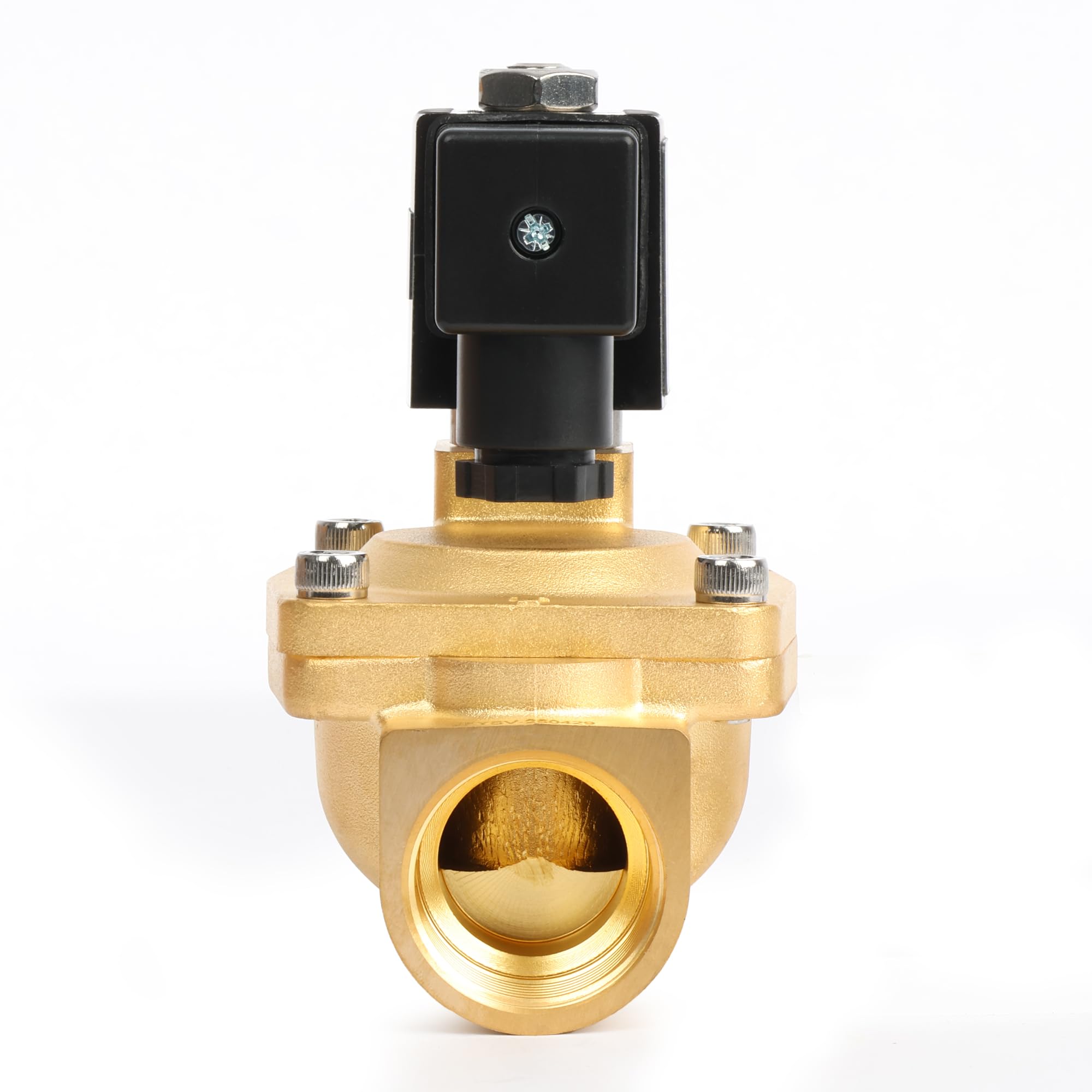 U.S. Solid Elettrovalvola a solenoide in ottone 1" G – 12V DC, 0,3–16 bar, normalmente chiusa, guarnizione VITON, funzionamento pilotato