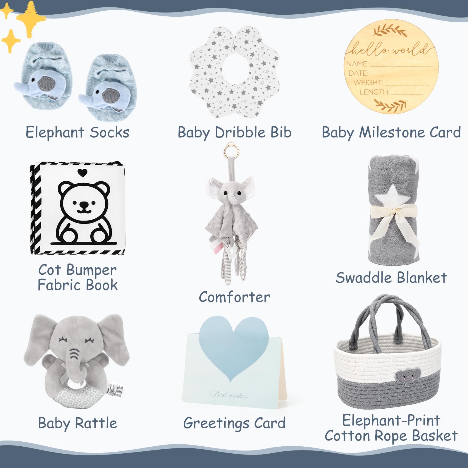 Set regalo per neonati, cestino regalo per bambini e bambine