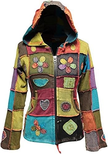 Shopoholic Fashion Sudadera con capucha bordada Love Peace para mujer