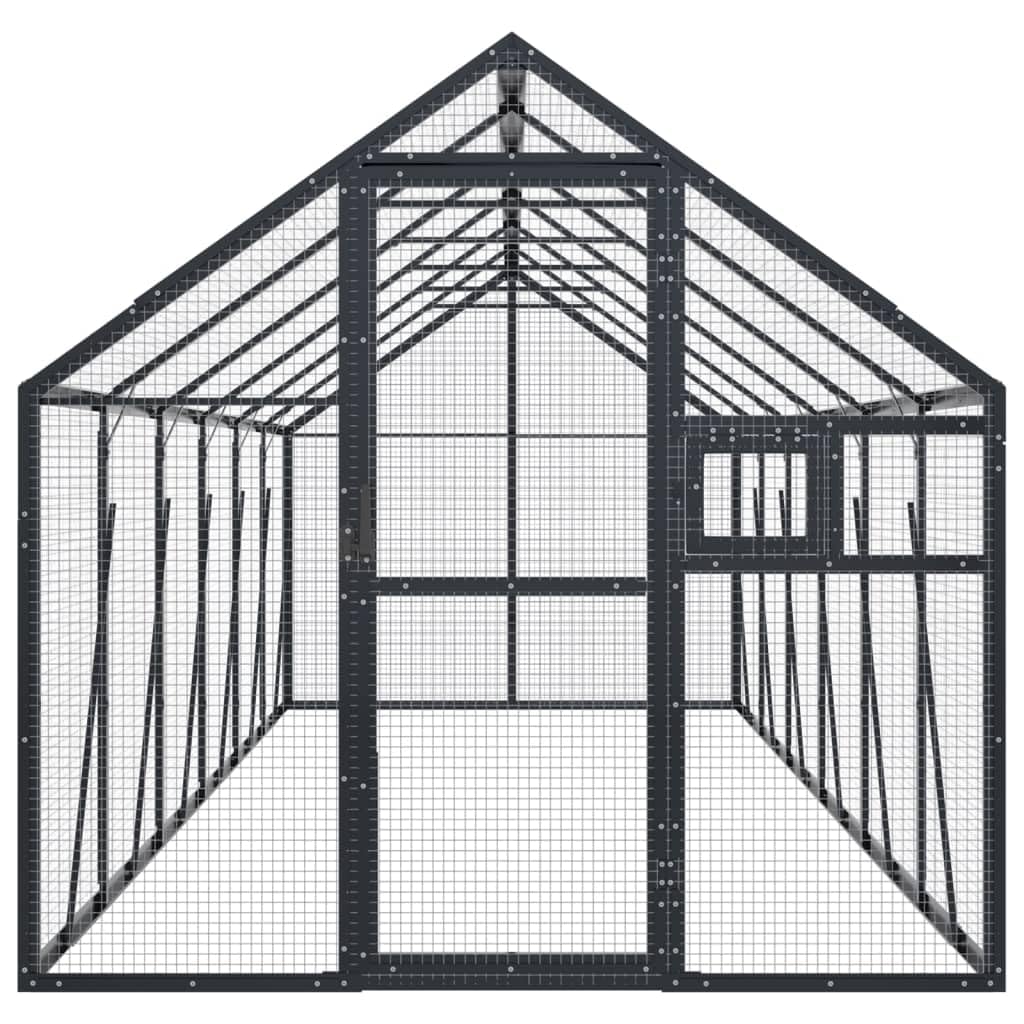 Voliere Anthrazit 1,79x6x1,85 m Aluminium,Tiere & Tierbedarf,Haustierbedarf,Vogelbedarf,Vogelkäfige & -ständer,Anthrazit,52.3 kg-3155804