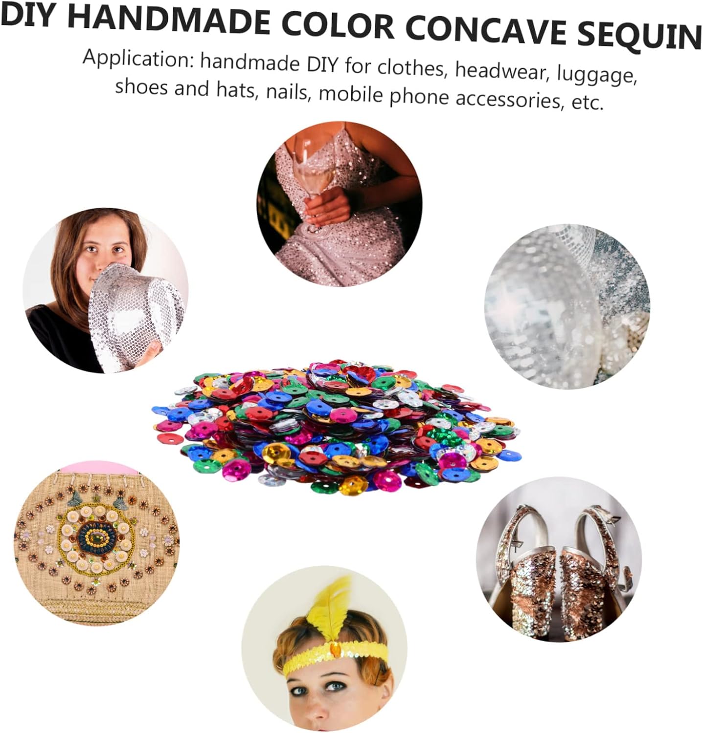 VILLCASE 1pack DIY Jewelry Sequin Beads Rhinestone for Clothing Dress Embellishments Epoxy Material Handmade Accessories