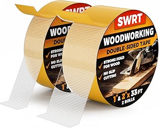 SWRT Double Sided Woodworking Tape, Mesh-Reinforced Jig & Template Tape, Double Sided Tape Heavy