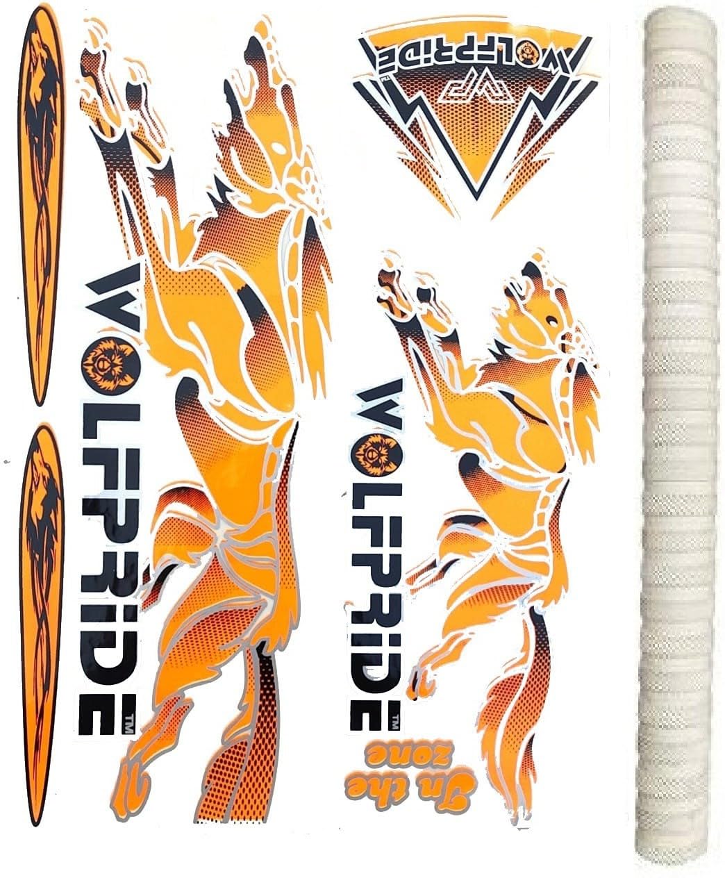 WOLF PRIDE IN THE ZONE ORANGE/WHITE CRICKET BAT STICKER PACK (STICKER+GRIP) Bat Sticker (Multicolor) (B0C77GZL9N) Amazon Price History, Amazon Price Tracker