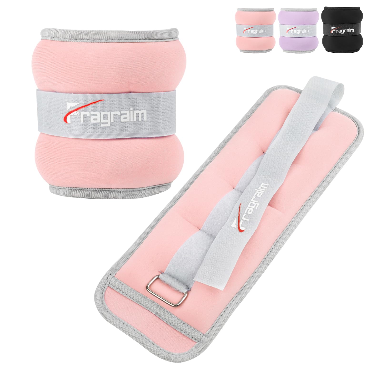 Fragraim Ankle Weights for Women Men Kids 1/2/3/4/6/8/10 LBS 1 Pair Leg Arm Wrist Weights with Adjustable Strap for Running, Walking, Pilates, Gymnastics, Aerobics, Physical Therapy