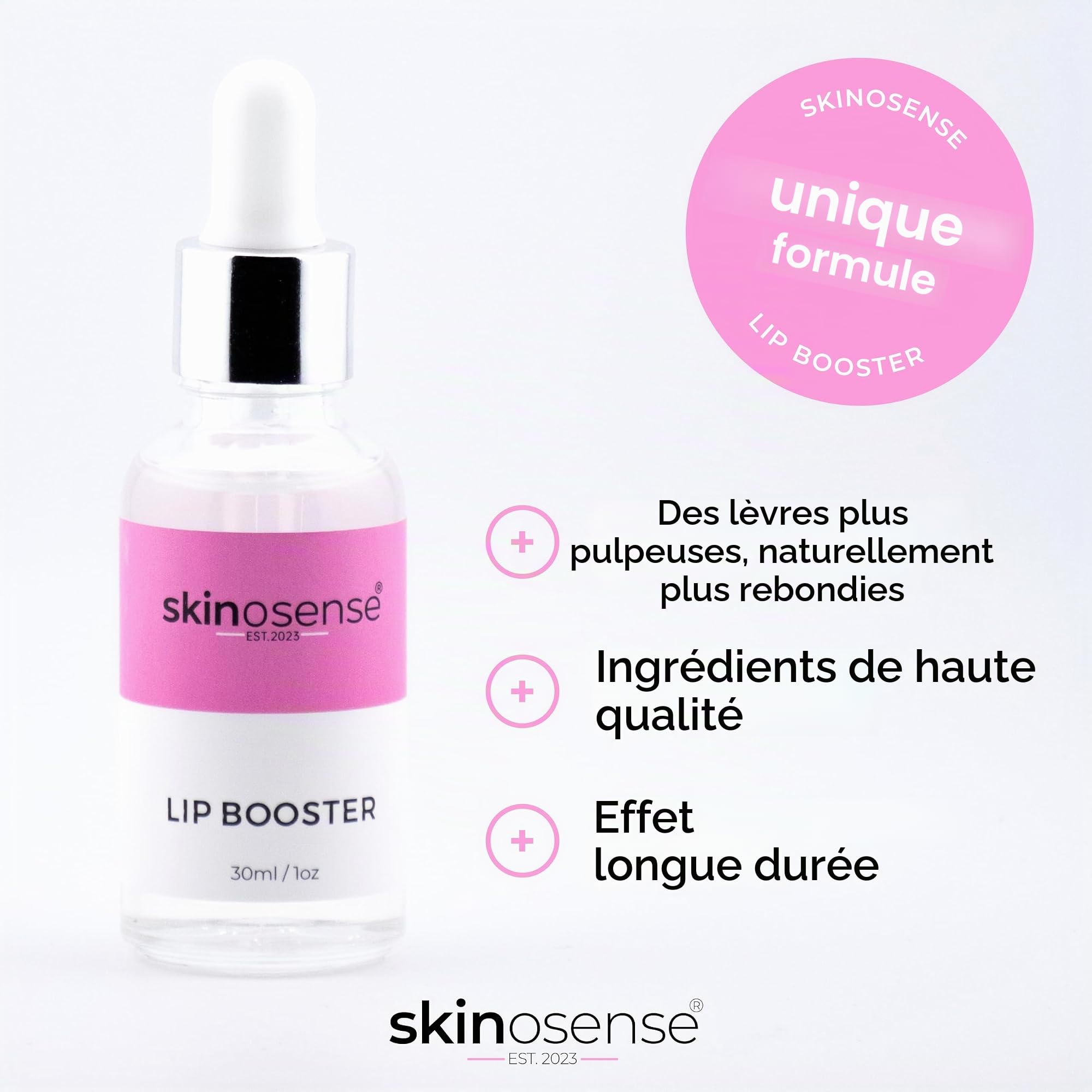 Hydra Derma Roller 3.0 avec 105 aiguilles et sérum booster les lèvres, pour des lèvres visiblement plus pulpeuses, lisse les ridules, avec ingrédients naturels, végétalien et sans cruauté
