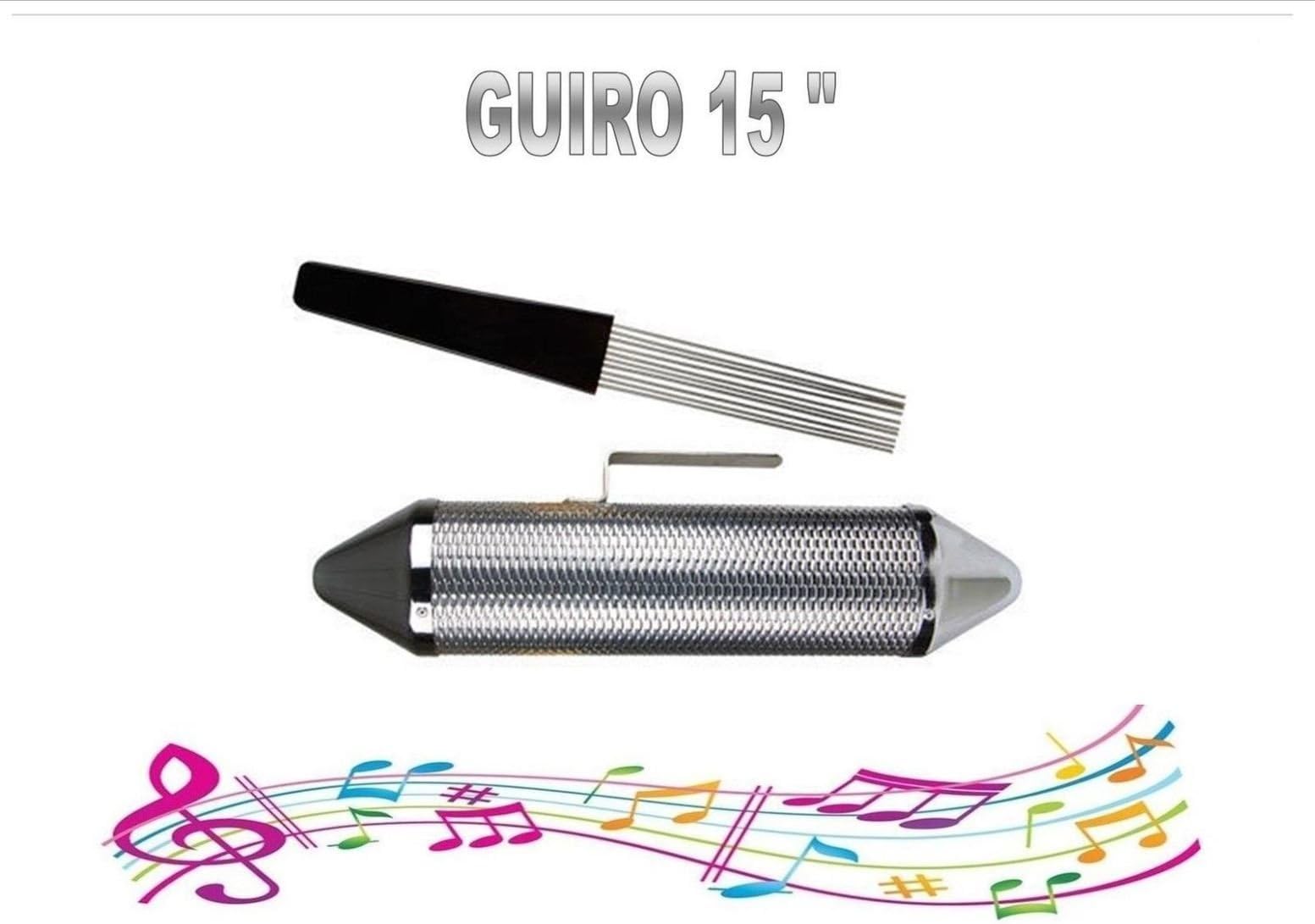 Latin Percussion 3" x 15" Metal Guiro and Shaker Combo with Scraper Instrument GUIRO-310B