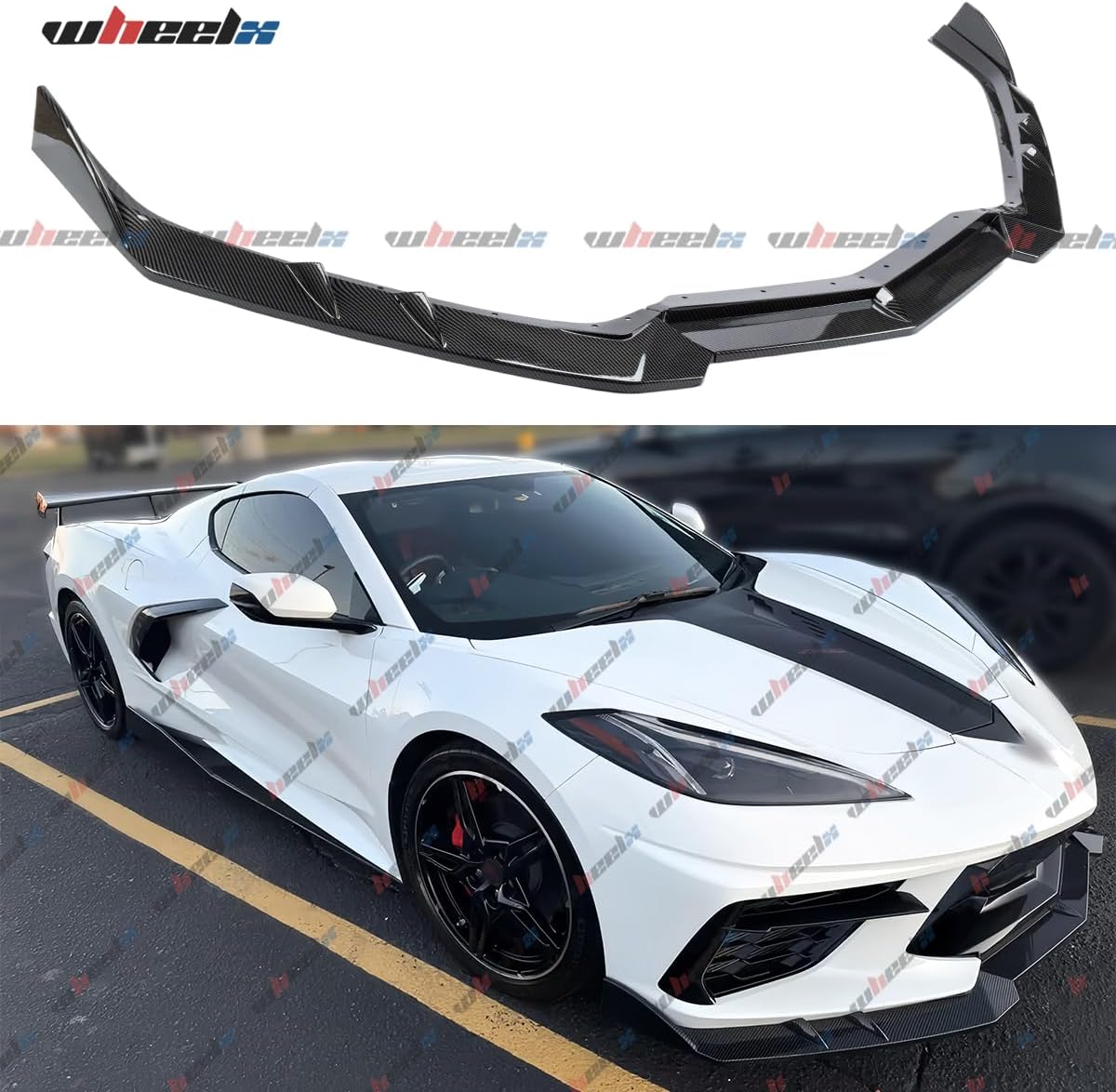 Front Lip Fits 2020-2026 Corvette C8 Z51 Stingray - Carbon Fiber Look