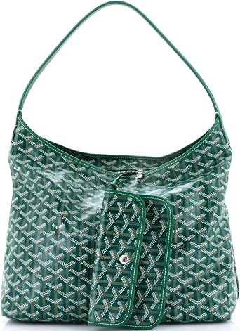 Pre-Loved Boheme Hobo Printed Coated Canvas, Green