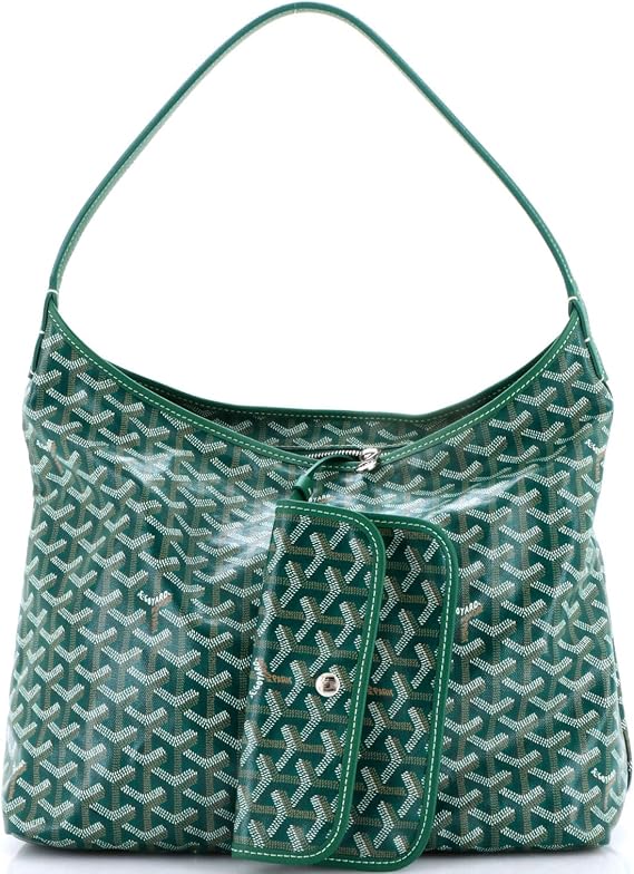 Pre-Loved Boheme Hobo Printed Coated Canvas, Green