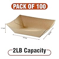 Vista 7 de Bandejas de papel kraft natural de 2 lb - Paquete de 100