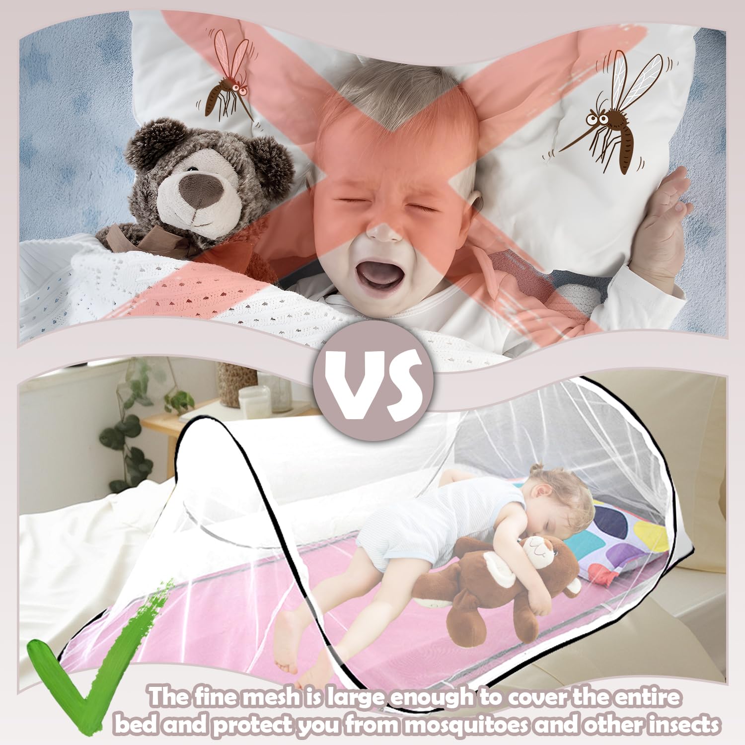 Pieghevole Zanzariera Da Viaggio Pop Up - 200 x 80 x 56 cm, Portatile per Letto Singolo e Culla