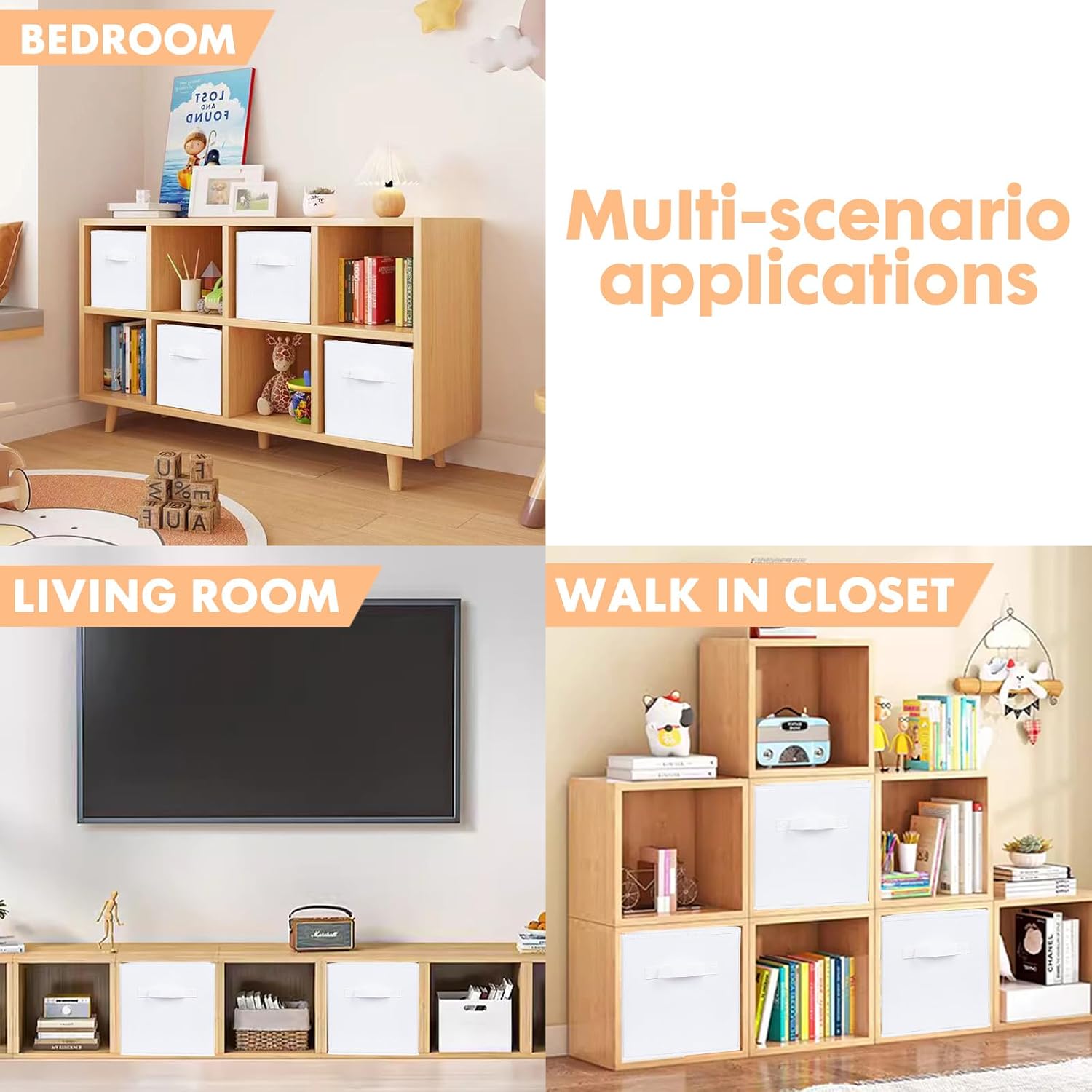 ShellKingdom Storage Bins, Foldable Fabric Storage Cubes And Cloth Storage image 4