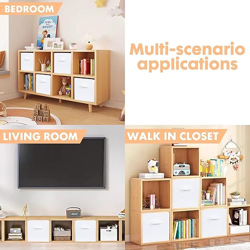 Miniatura 141 de ShellKingdom Contenedores de almacenamiento, cubos de almacenamiento plegables de tela y cajón organizador de almacenamiento de tela para armario