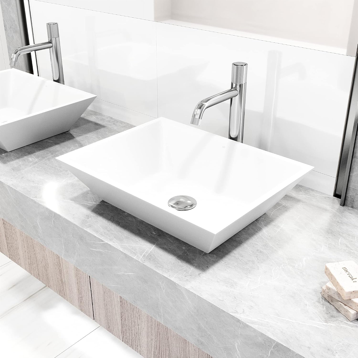 VIGO Apollo 12'' H Button Operated Single-Hole Bathroom Vessel Faucet in Chrome-VG03031CH