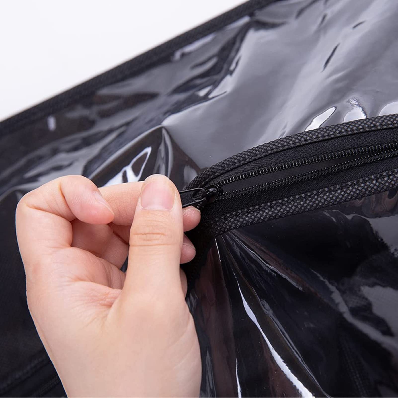 5 x Extra lange Haarverlängerung Verpackungsbeutel (Schwarz) | Staubdicht Perücke Aufbewahrungstasche mit Kleiderbügel Set