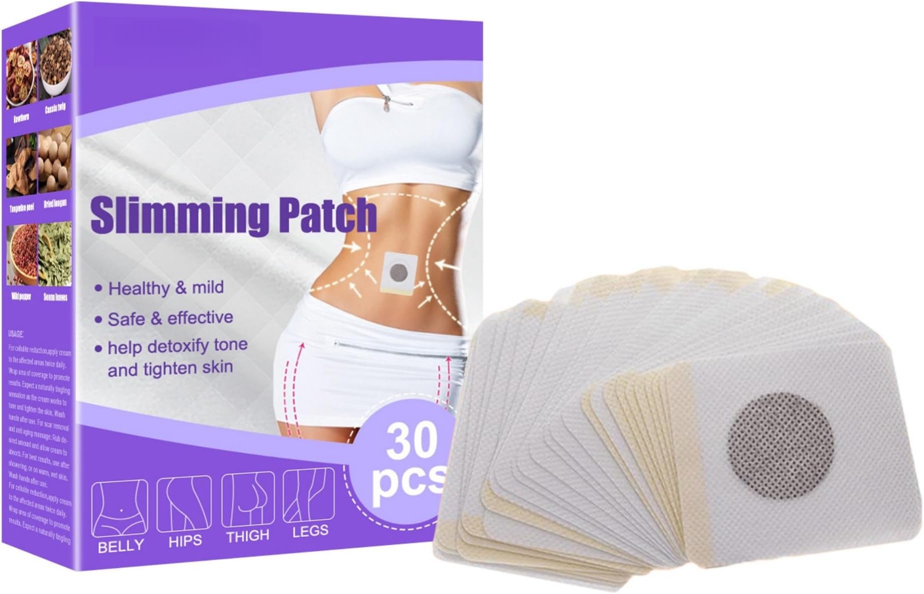 Slimming Patch for Body Contouring 30Pcs Tightens and Tones Your Skin, Helps to Improve Your Overall Health, Can be Used Anytime and Anywhere, Suitable for All Body Types