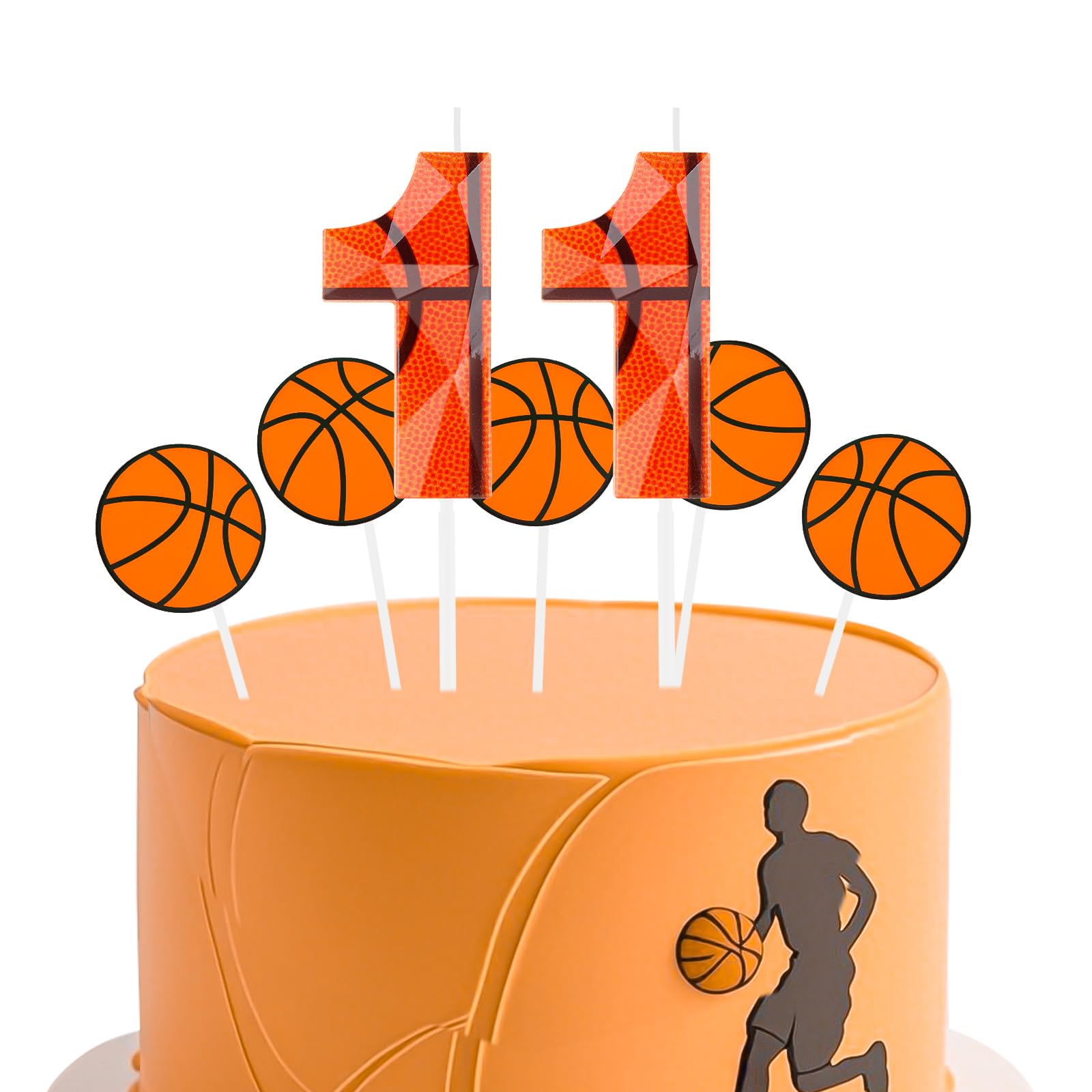 11th Birthday Candle Basketball 3D Designed Number 11 Candles Cake Topper Decorations Happy Birthday Candle for Girls Boy Anniversary Athletes Sports Celebrations Party Supplies