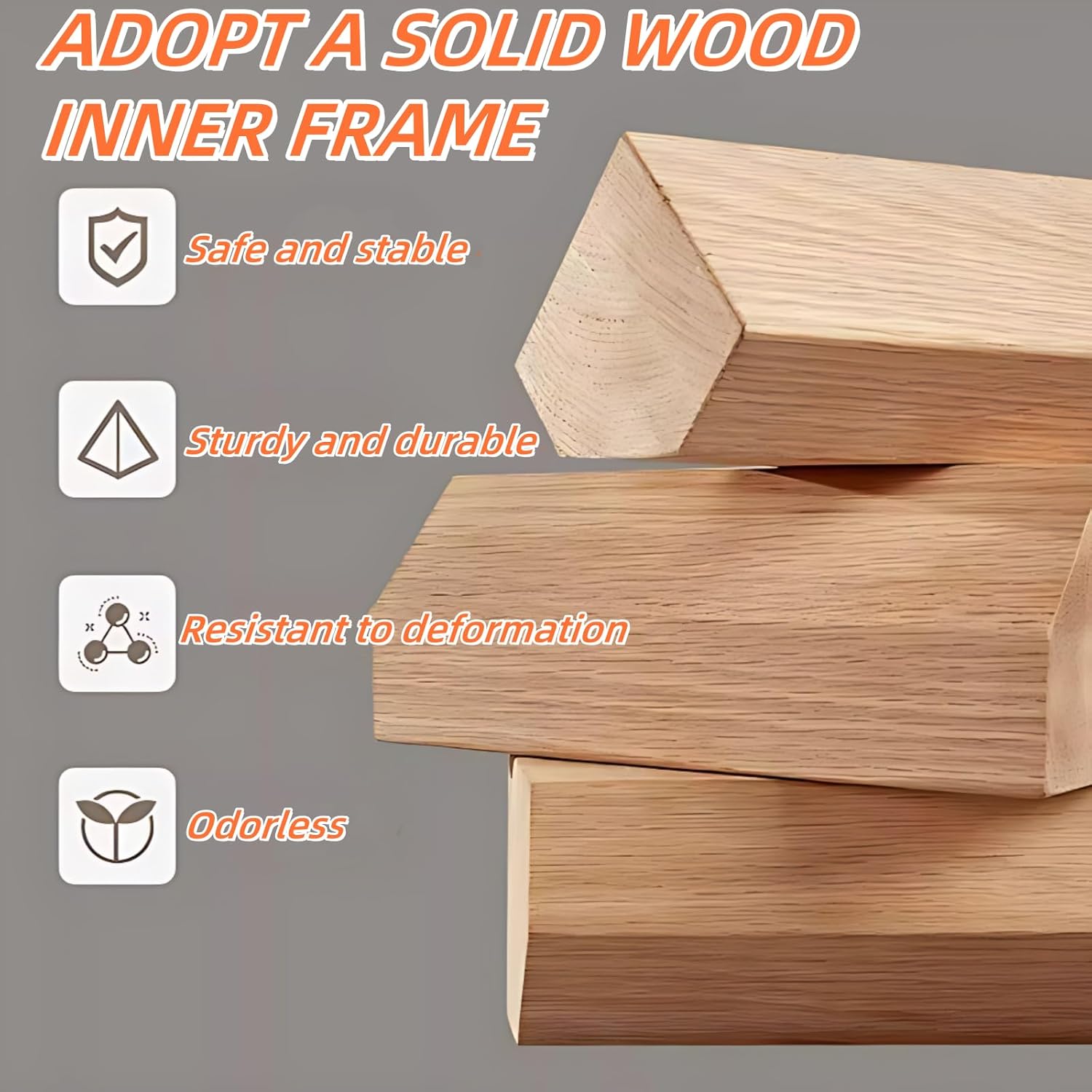 106.3IN Sofas for Living Room - Comfy Couches, Soft Fabric & Wide Armrest Design | Sofa Set for Living Room, Thick and Wide Seat Cushions, Irregular Coffee Table (Style B)