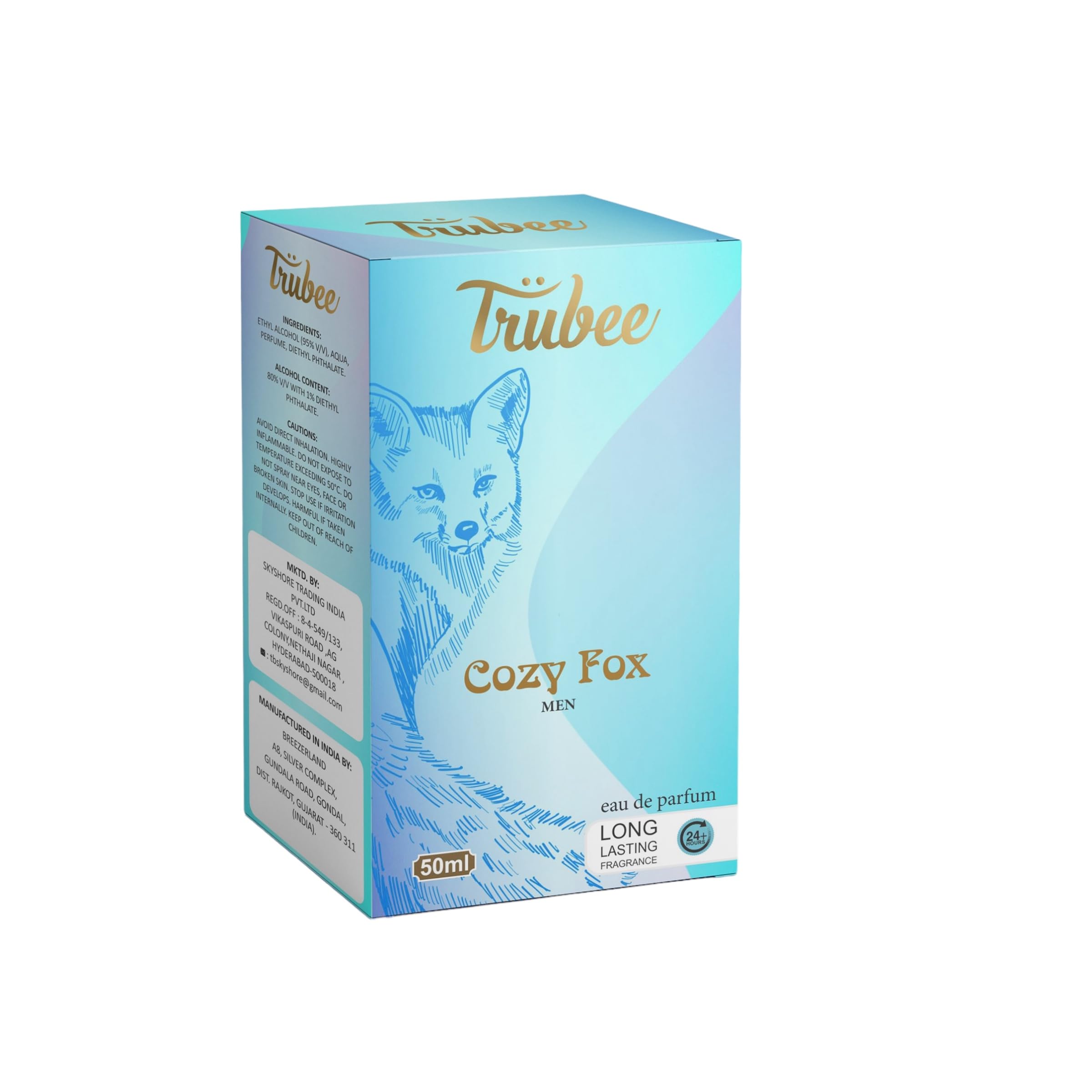 TRUBEE COZY FOX Perfume for MEN, Long-Lasting, Fresh & Powerful Fragrance, Eau De Parfum, 50ml