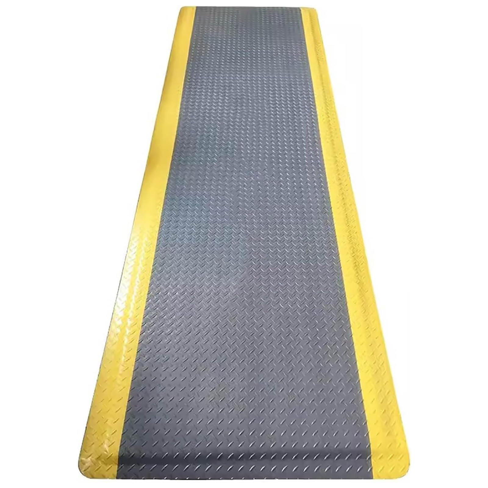 Genérico Estera antifatiga Industrial, Estera for estación de Trabajo for prevenir la Fatiga, Estera Industrial de Esponja de PVC de 2 cm, for fábricas, almacenes, con Borde Amarillo(Gray,50x60cm)