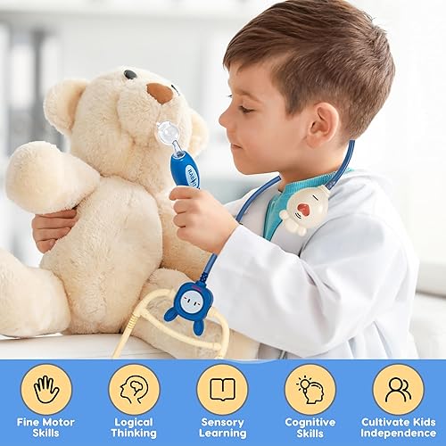 Miniatura 4 de CUDDLEBEAN - Kit de médico para juegos de simulación de 3-6, juguetes de dentista para niñas de 3, 4, 5, 6 años, juguetes para niños, disfraz de