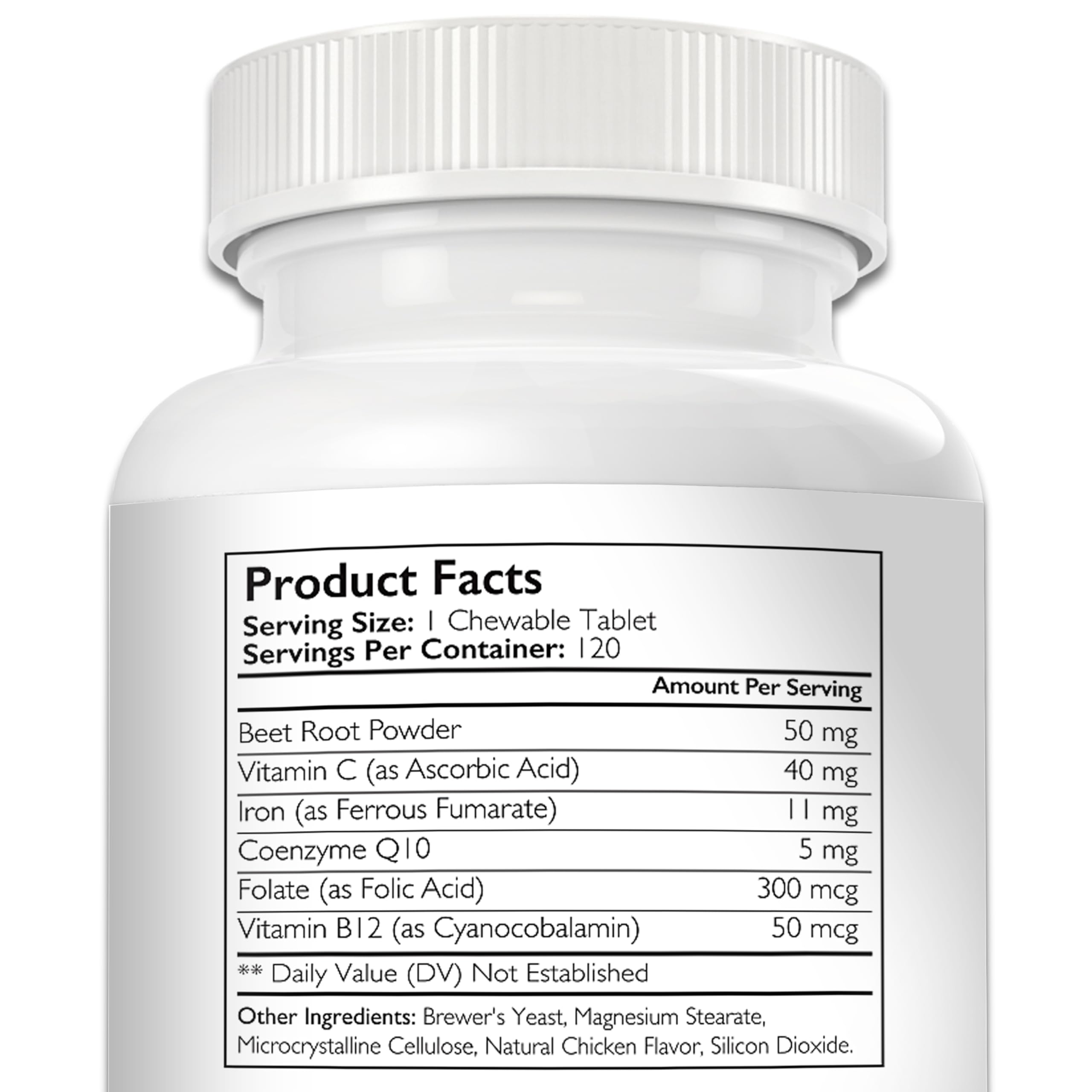 Iron for Dogs with Anemia to Support Blood Health, Blood Cell Formation & Oxygen Supply, Iron Supplement for Anemic Dogs + Vitamin C, Folate, Vitamin B12, 120 Chewable Tablets