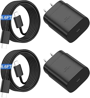 Android Fast Charger, 25W Samsung Charger USB C Phone Charger Type C Super Fast Charging Block with 6.6 ft Cable for Samsung Galaxy S23 Ultra/S23/S23+/S22/S22 Ultra/S22+/S21/S20/Note 10/20,Z Fold/Flip