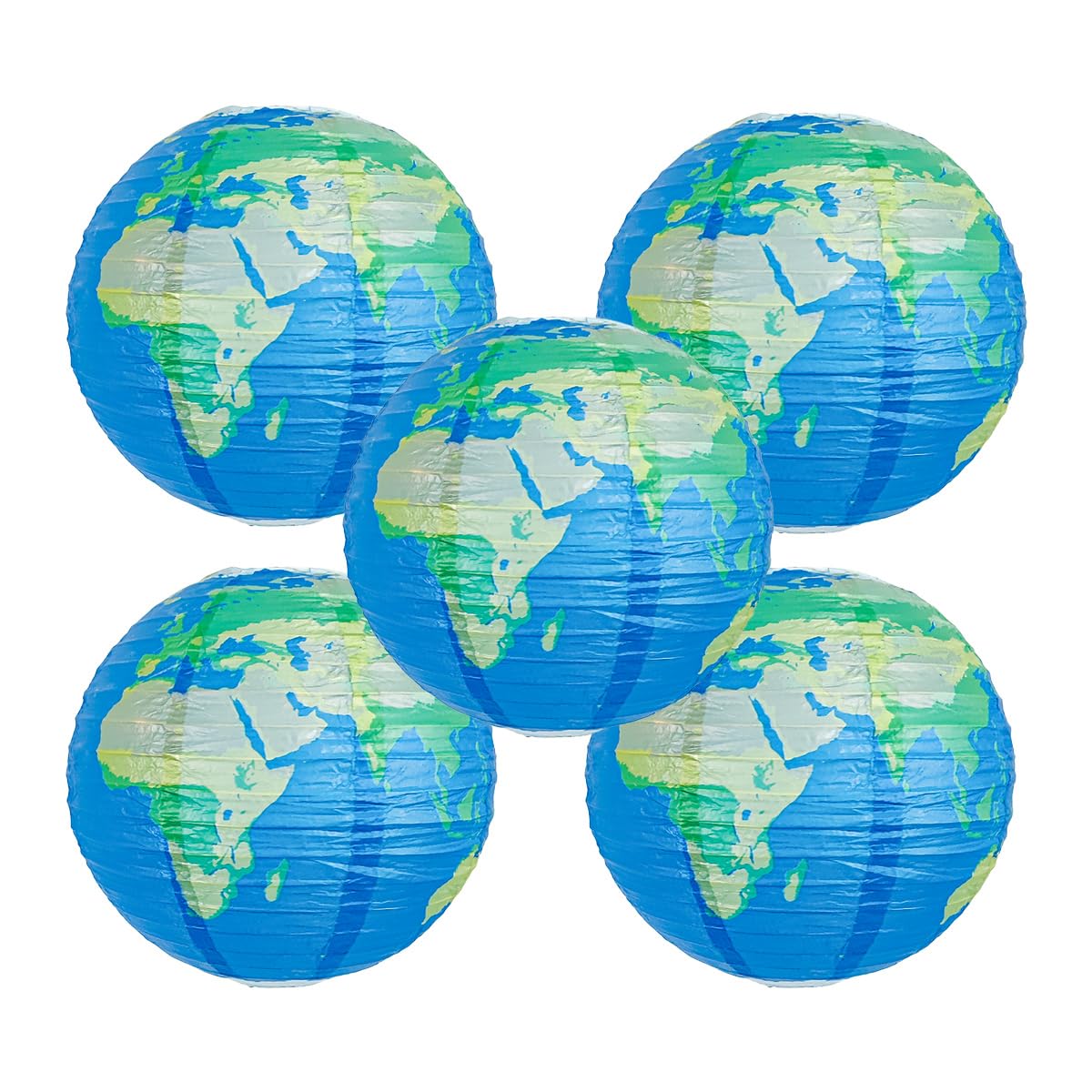 5 PCS 12'' Globe Decor Travel Decor World Map for Hanging Paper Lantern History Social Studies Classroom Earth Day Decorations Travel Party Decorations