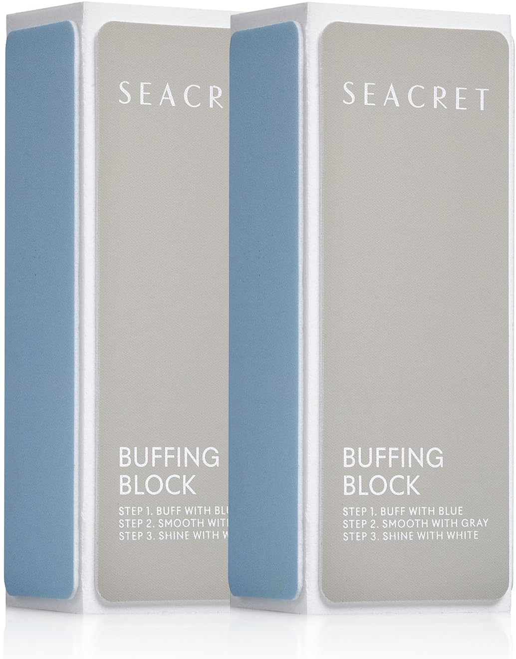 SEACRET - Professional Nail Buffing Block. 3 Ways Buffing Block The Secret for Shiny Nails. Manicure & Pedicure - Pack of 2