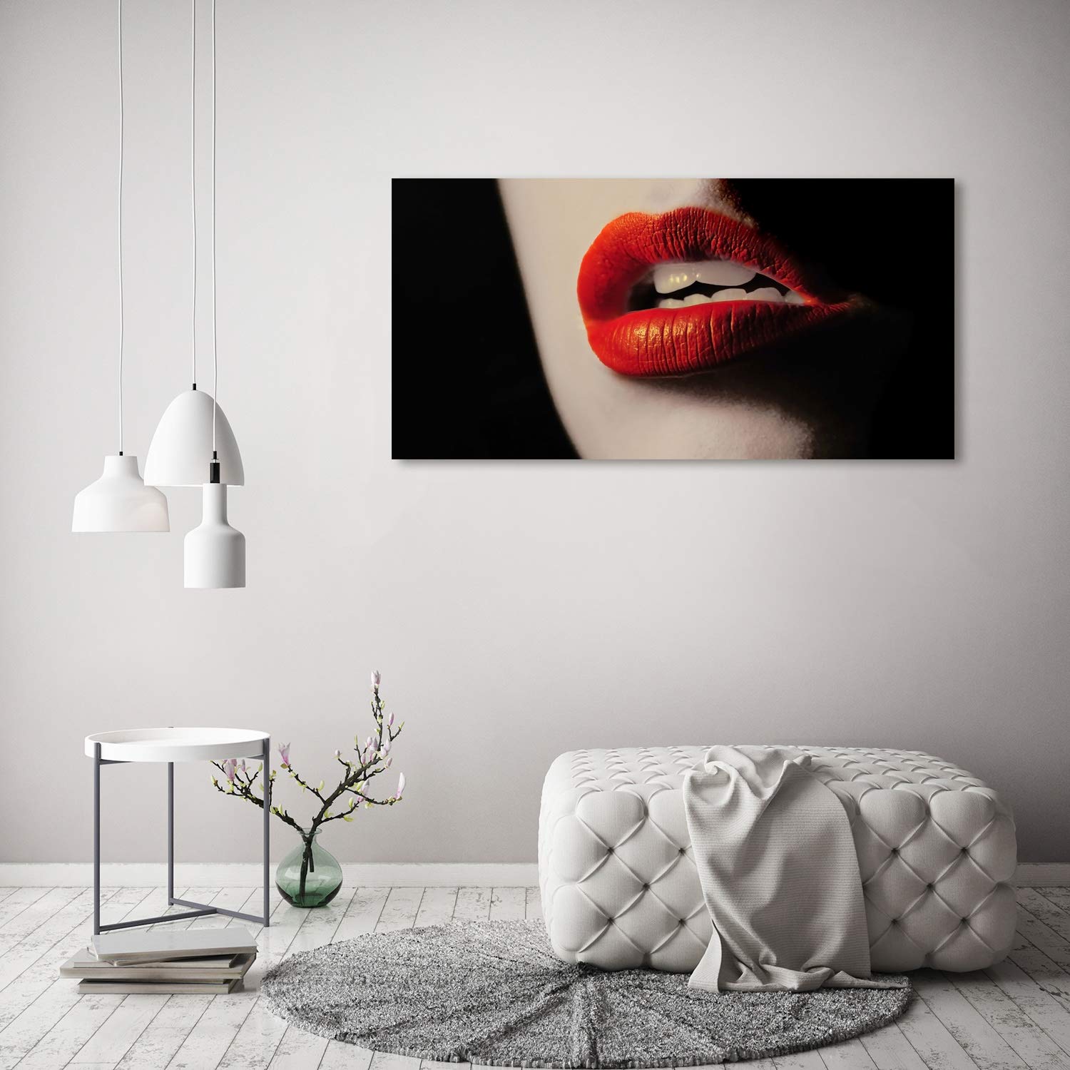 Tulup Tirages sur toile - art mural - tirages sur toile - thème d'image - 120x60 cm - Sensualité - Rouge - Lèvres Rouges