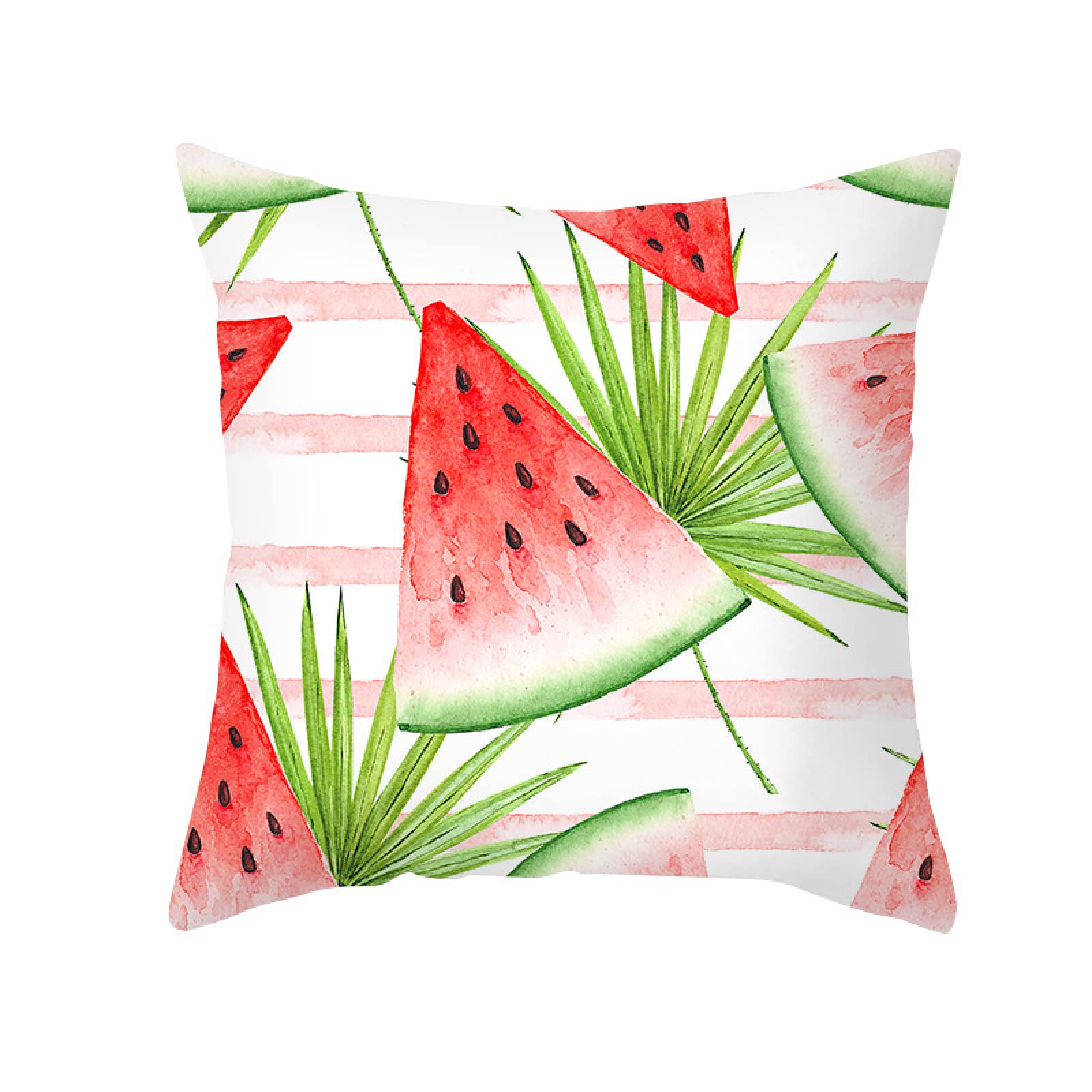 Cushion Covers Red Fruit Green Pillow Cases Soft Linen Bed Cushions with Covers Included Washable Sofa Cushions with Invisible Zip Pillowcase Breathable Pillow Cover Cushion Cover 40x40cm/1 Pack